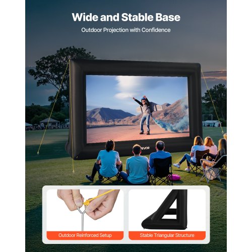 VEVOR 16 ft Inflatable Projection Screen with Portable Storage Bag for Movies
