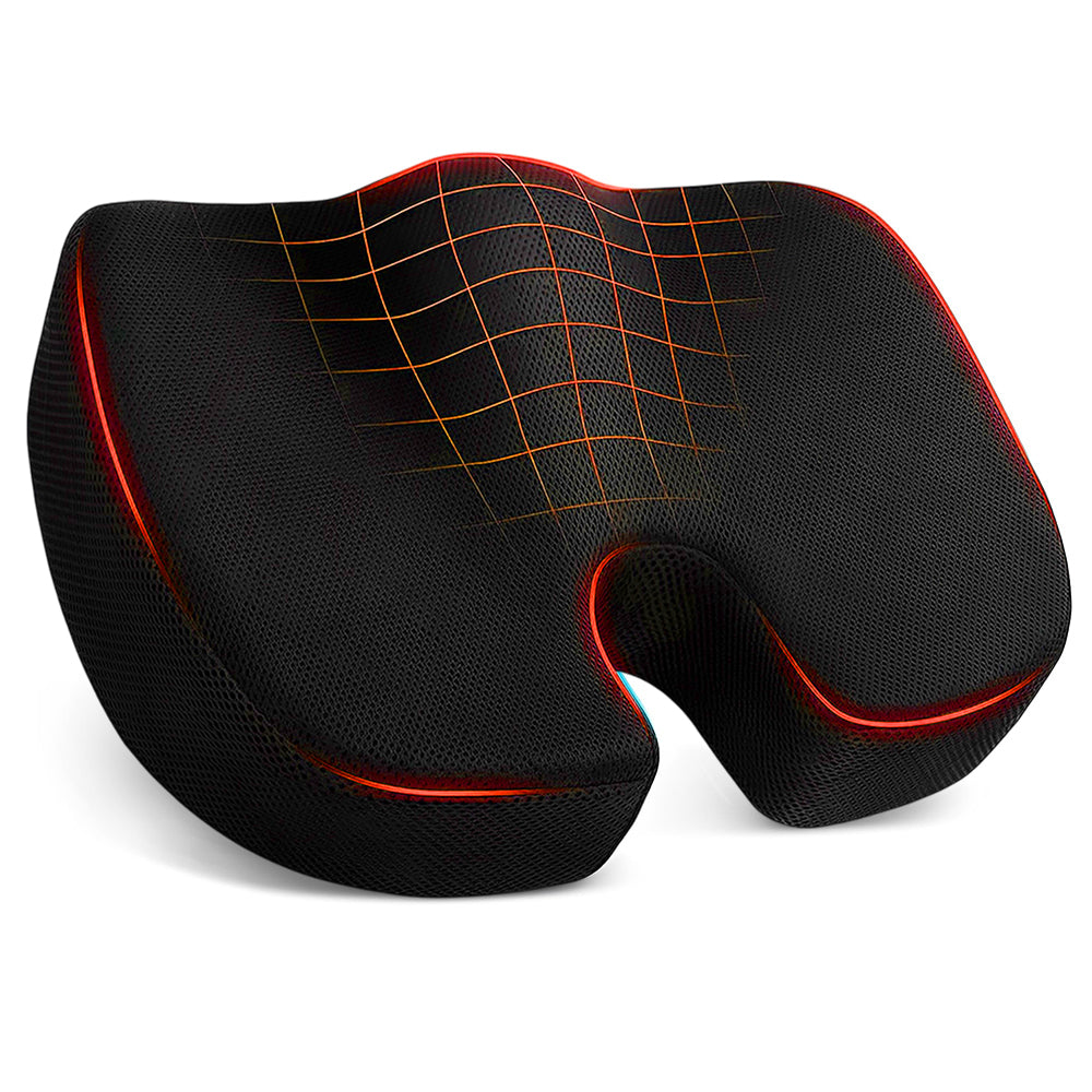 Hivvago Memory Foam Seat Cushion - Tailbone & Sciatica - Black