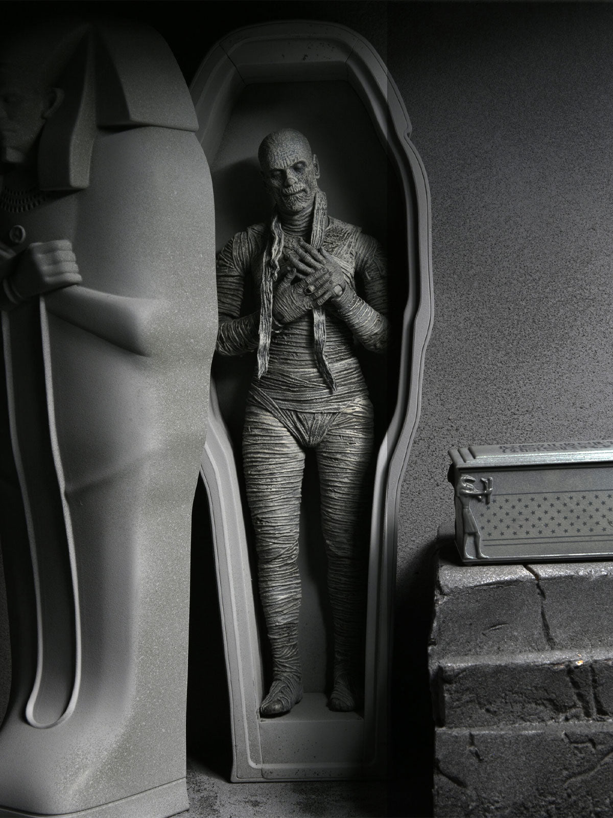 Universal Monsters The Mummy Ultimate Action Figure 7" Collectible – Black and White