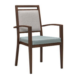 Johnny Dining Chair Stackable with Comfortable Faux Leather & Blue Fabric