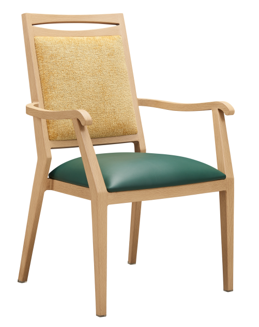 Tony Dining Chair Stackable with Comfortable Faux Leather & Blue Fabric