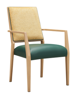 Rhyce Dining Chair Stackable with Comfortable Faux Leather & Blue Fabric