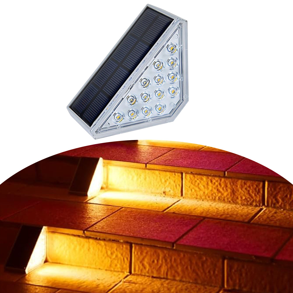 Dimnezz Solar Warm White Triangle Step Lights for Outdoor Illumination