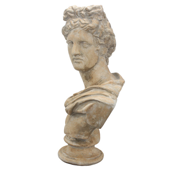 Antony Bust 79cm Resin Sculpture Classical Antique Cream Statement