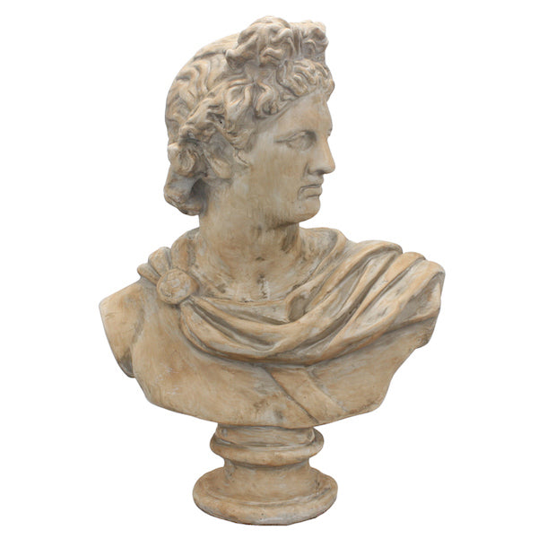 Antony Bust 79cm Resin Sculpture Classical Antique Cream Statement