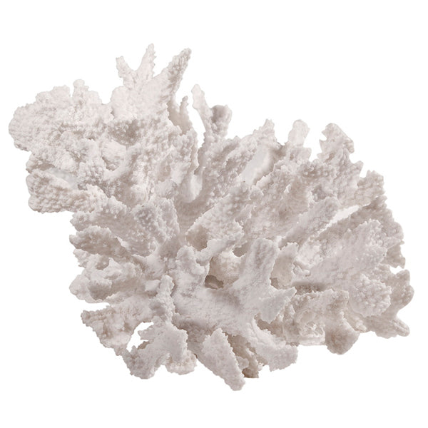 Faux Coral Classic White Realistic Polyresin Décor for Coastal Style