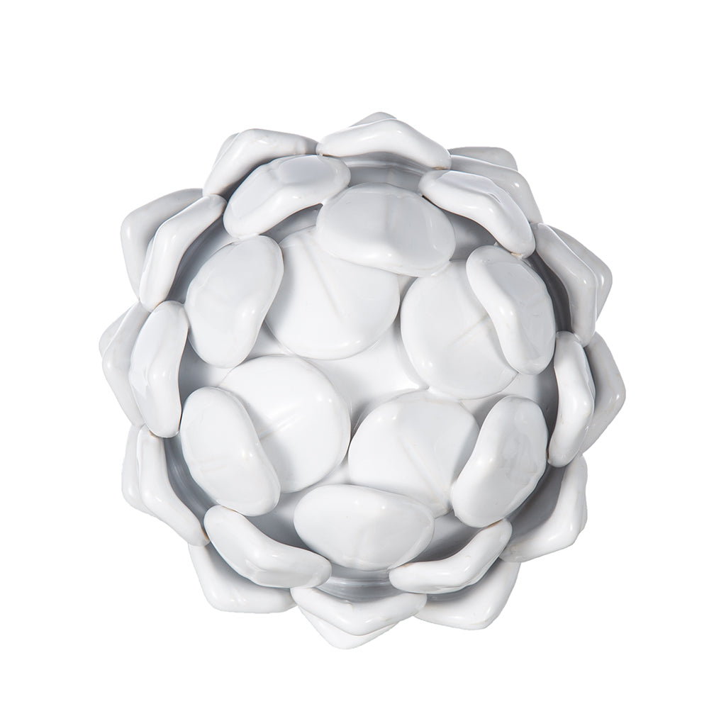 Artichoke Small Finial White Ceramic Decorative Accent for Home Décor