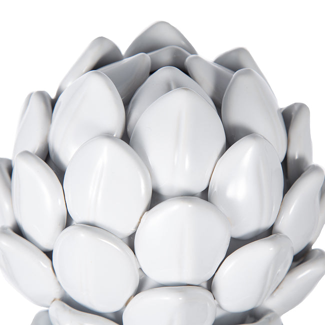 Artichoke Finial Large White Ceramic 26cm Decorative Accent Piece