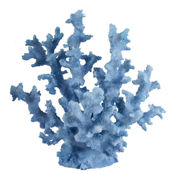 Faux Coral Blue Seaweed 25cm Realistic Polyresin Coastal Home Decor