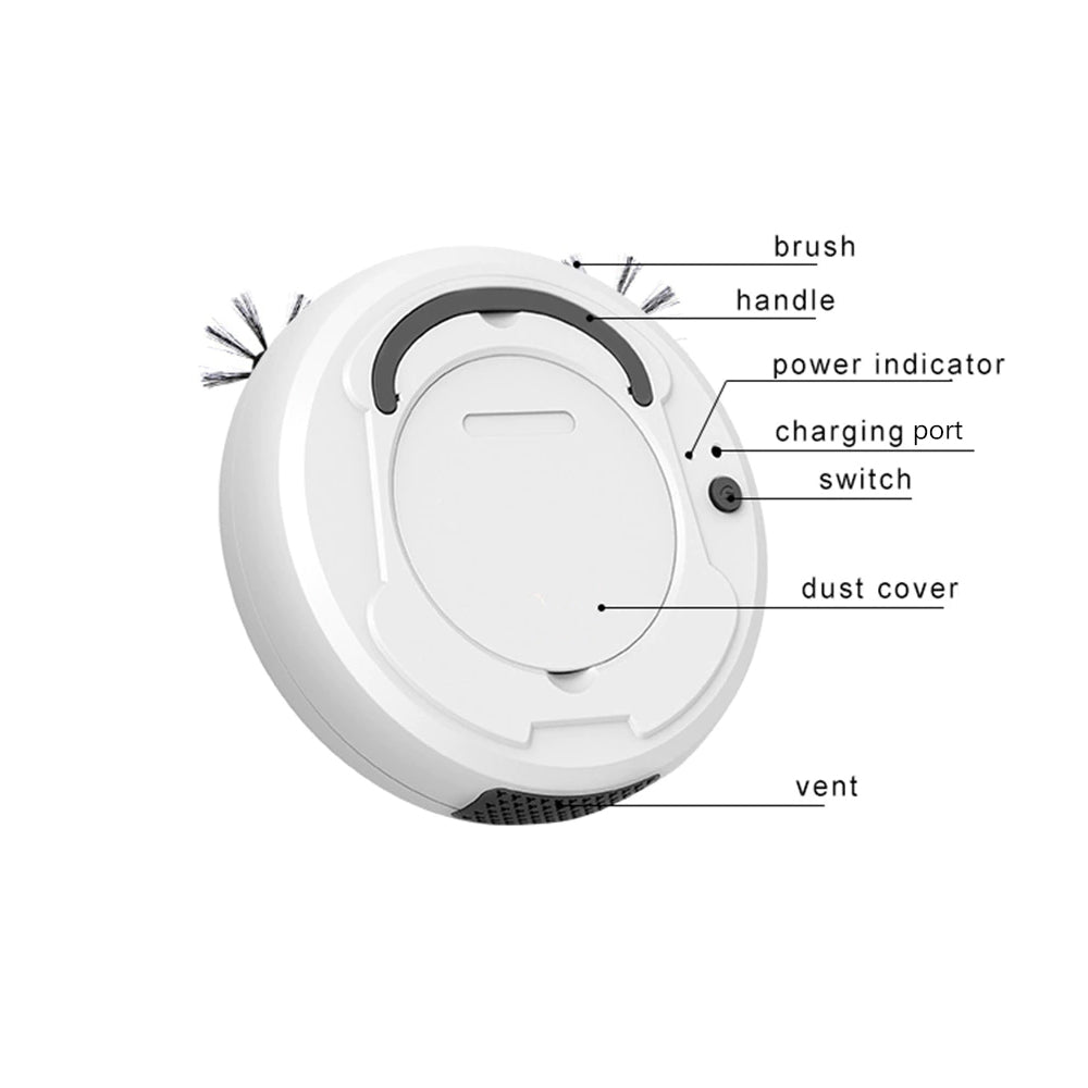 Portable Robot Vacuum Sweeper Cleaner-USB Rechargeable