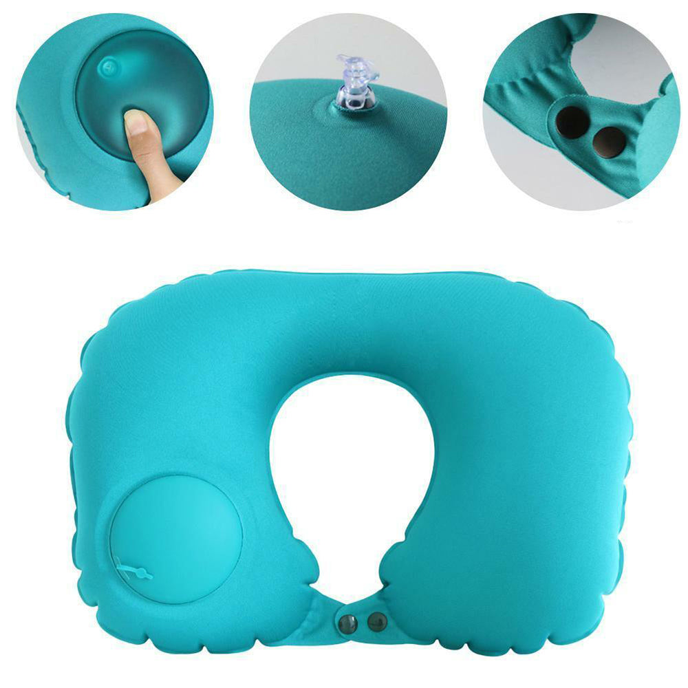 U Shaped Portable Inflatable Manual Pressurized Neck Pillow