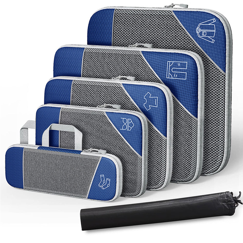 Pack of 6 Compression Packing Cube Traveling Storage Bags