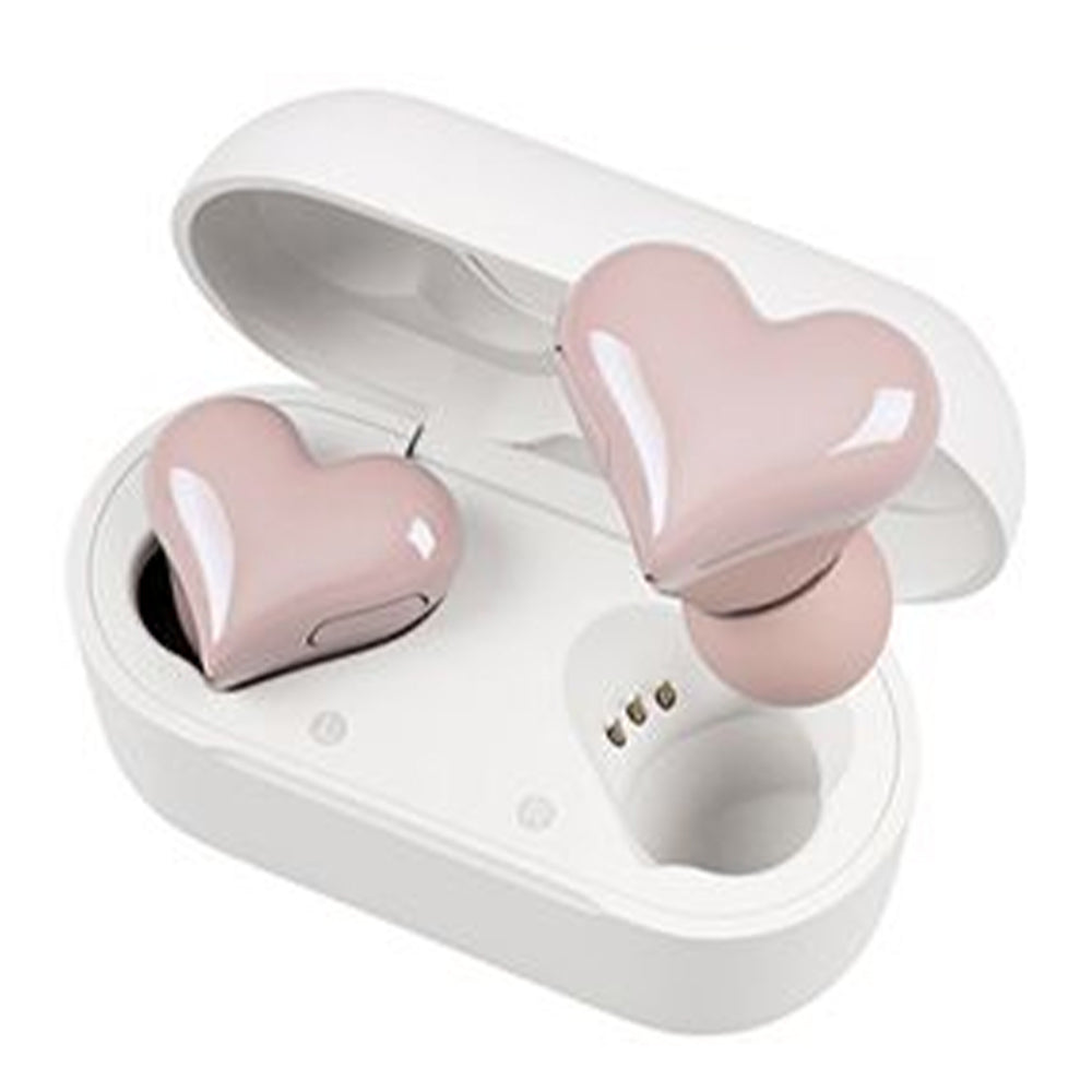 Wireless Bluetooth Heart Style Earphones - USB Rechargeable