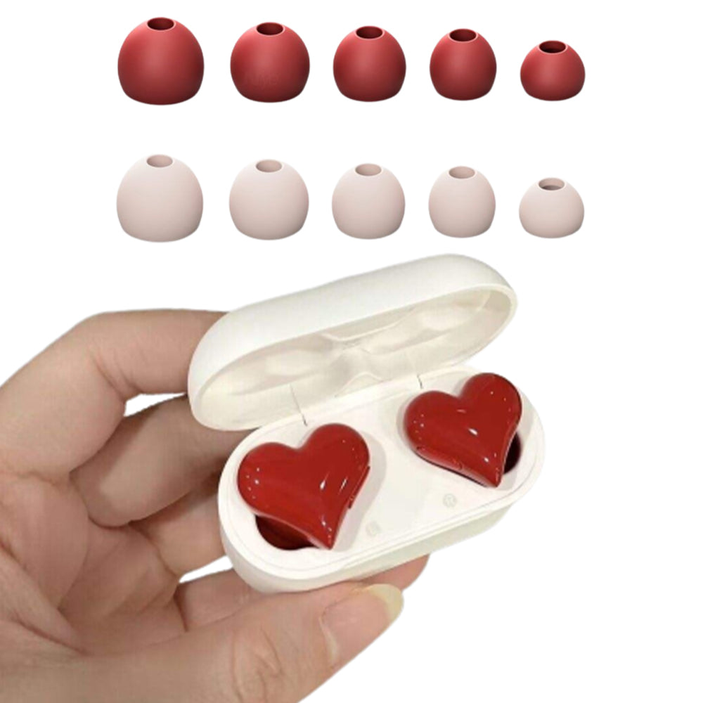 Wireless Bluetooth Heart Style Earphones - USB Rechargeable