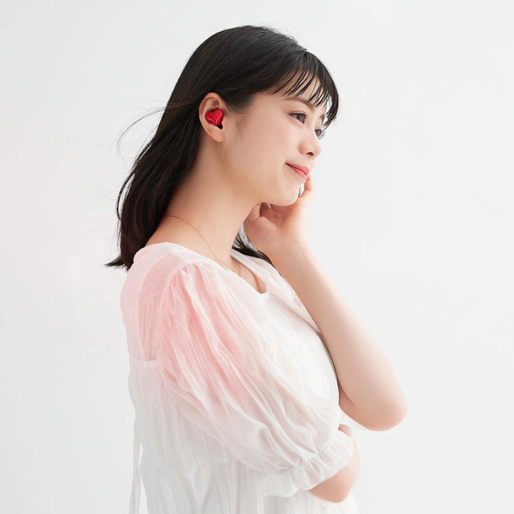 Wireless Bluetooth Heart Style Earphones - USB Rechargeable