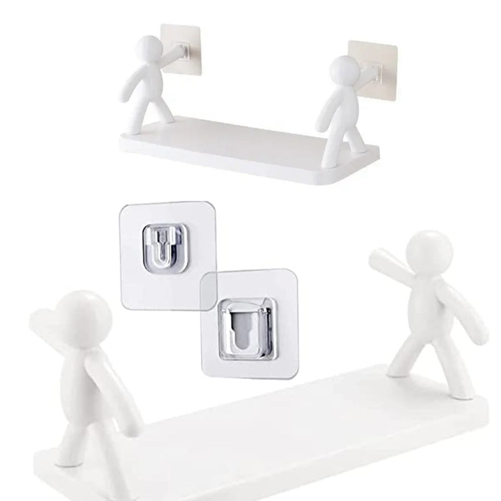 Wall-Mounted Human-Shaped Guardrail Hook Storage Rack