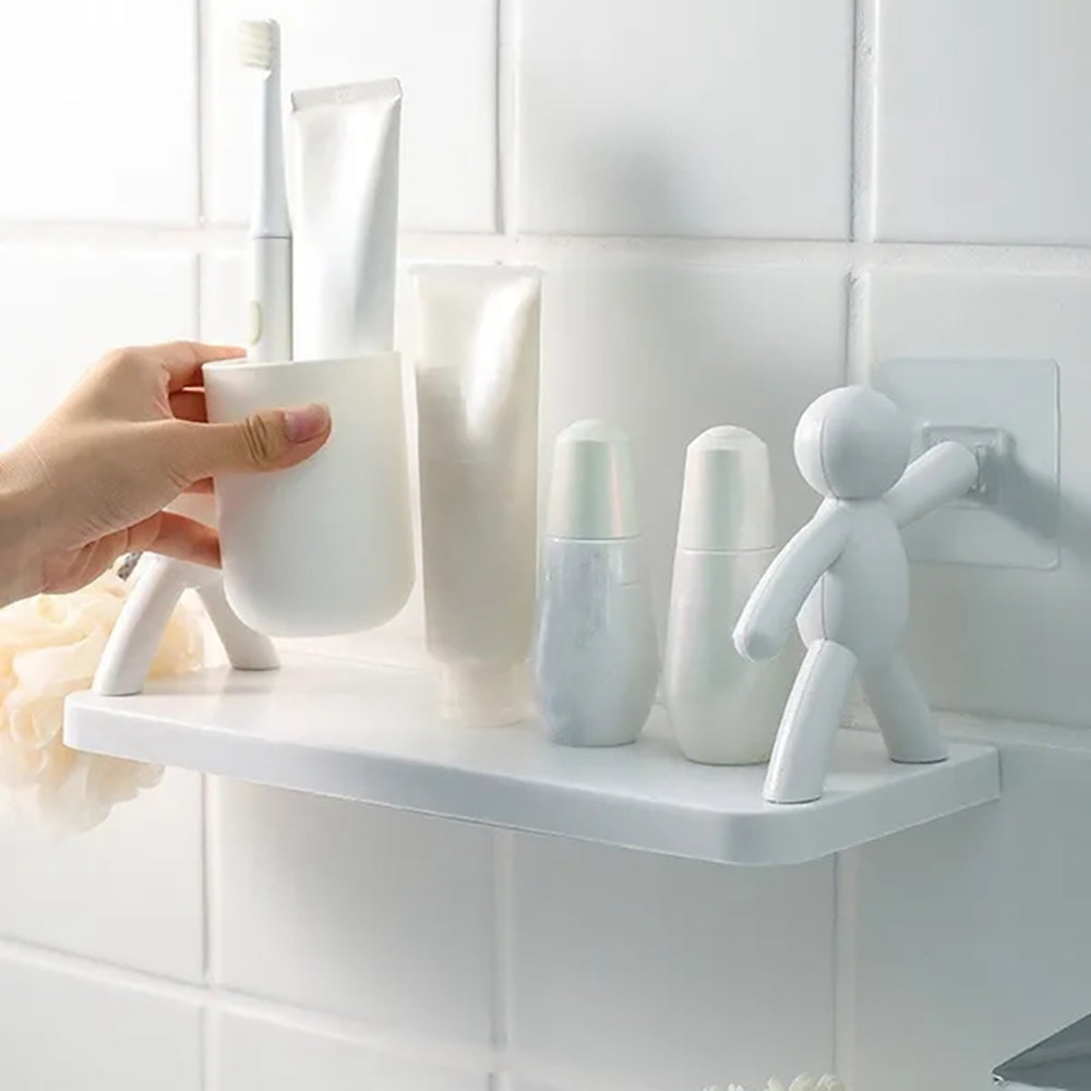 Wall-Mounted Human-Shaped Guardrail Hook Storage Rack