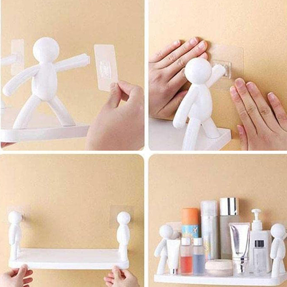 Wall-Mounted Human-Shaped Guardrail Hook Storage Rack