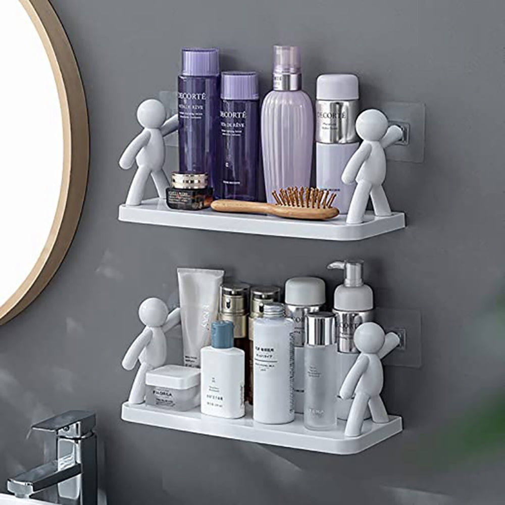 Wall-Mounted Human-Shaped Guardrail Hook Storage Rack