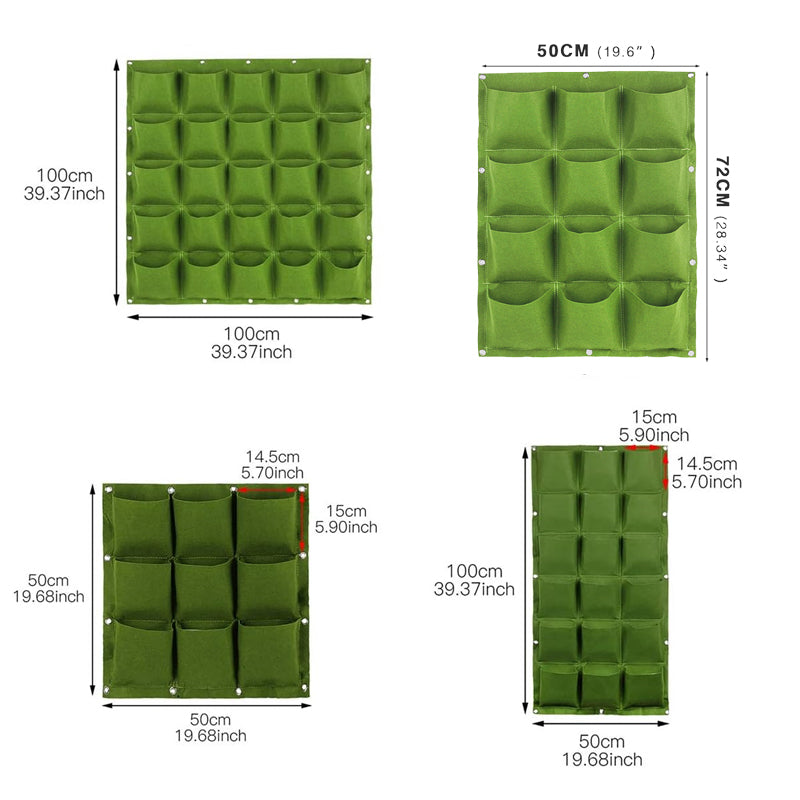 Wall Hanging Pocket Planting Bags Vertical Succulent Plant Pots