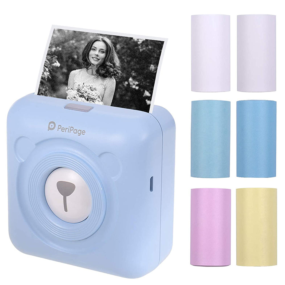 Mini Pocket Thermal Paper Photo Printer with Paper- USB Rechargeable