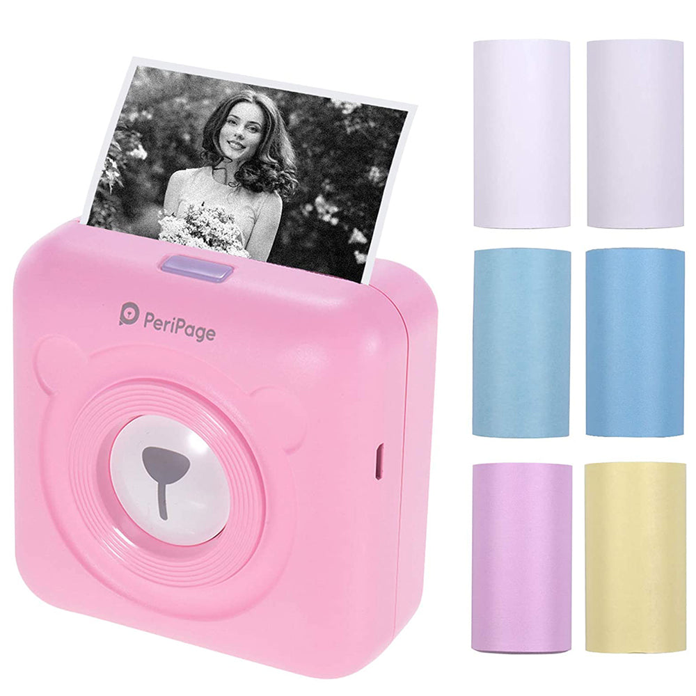 Mini Pocket Thermal Paper Photo Printer with Paper- USB Rechargeable