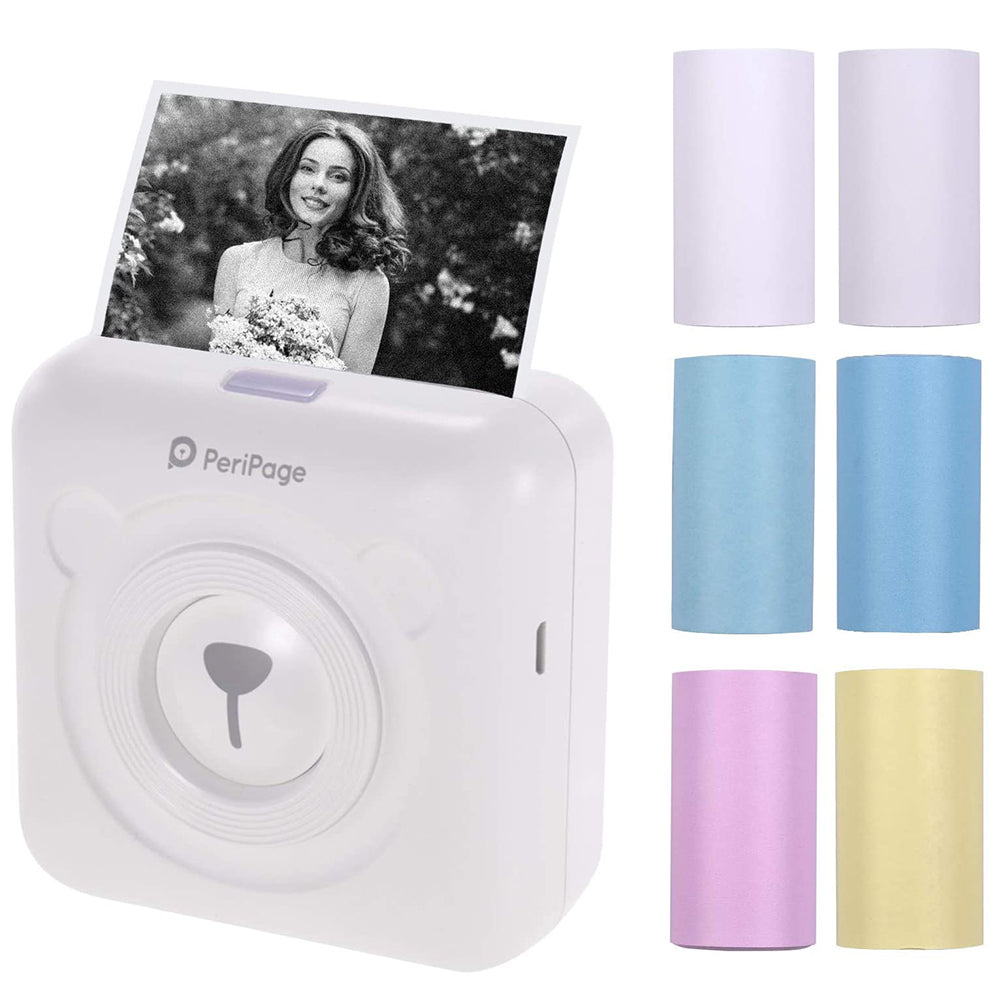 Mini Pocket Thermal Paper Photo Printer with Paper- USB Rechargeable