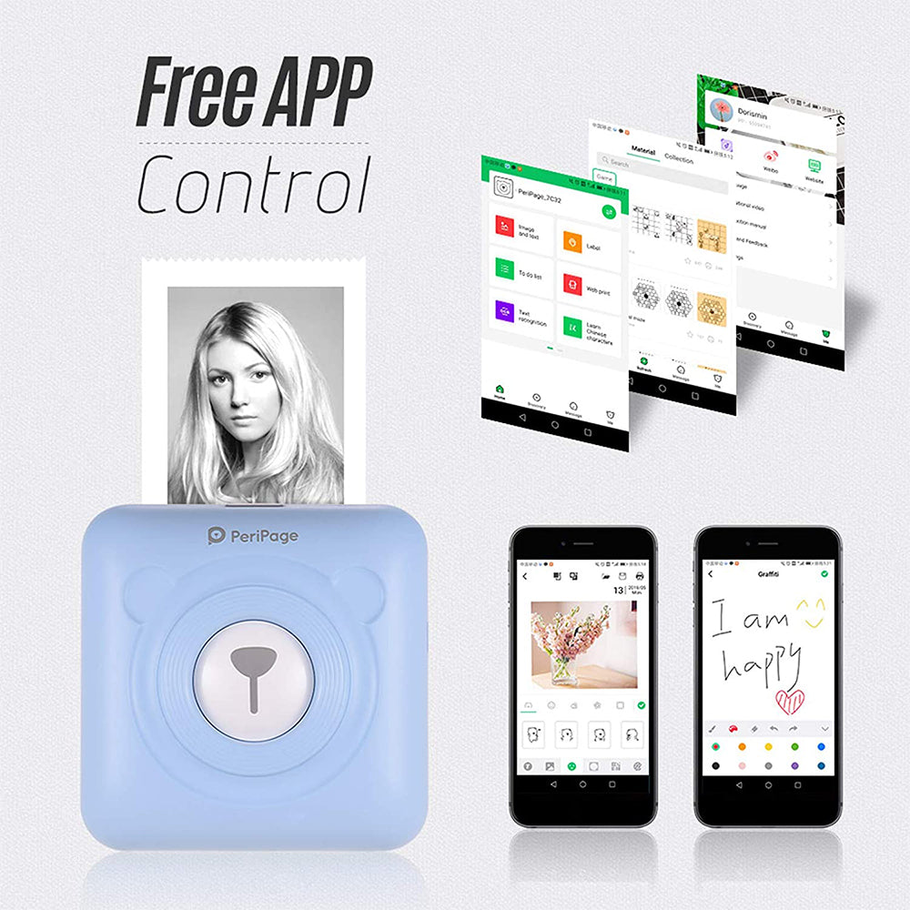 Mini Pocket Thermal Paper Photo Printer with Paper- USB Rechargeable