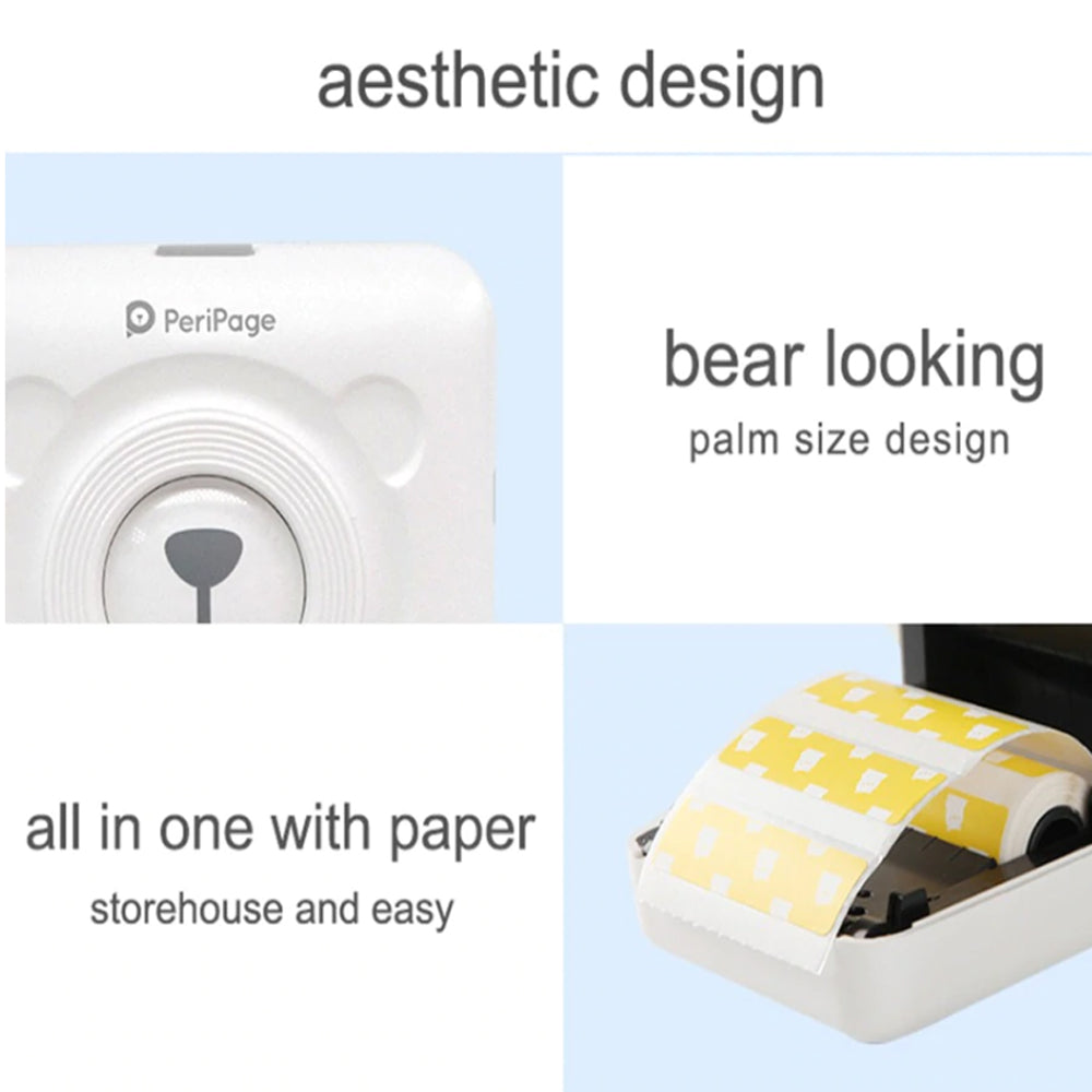 Mini Pocket Thermal Paper Photo Printer with Paper- USB Rechargeable