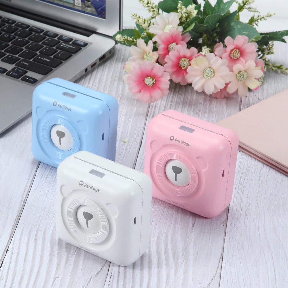 Instant Printing Mini Pocket Kid's Thermal Paper Photo Printer- USB Charging