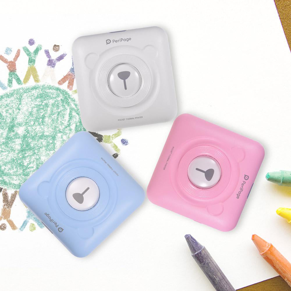 Instant Printing Mini Pocket Kid's Thermal Paper Photo Printer- USB Charging