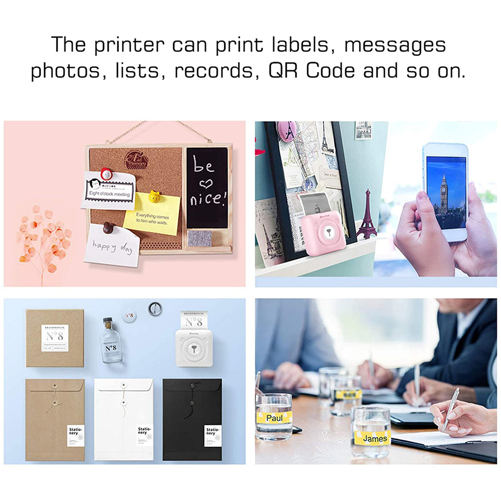 Instant Printing Mini Pocket Kid's Thermal Paper Photo Printer- USB Charging