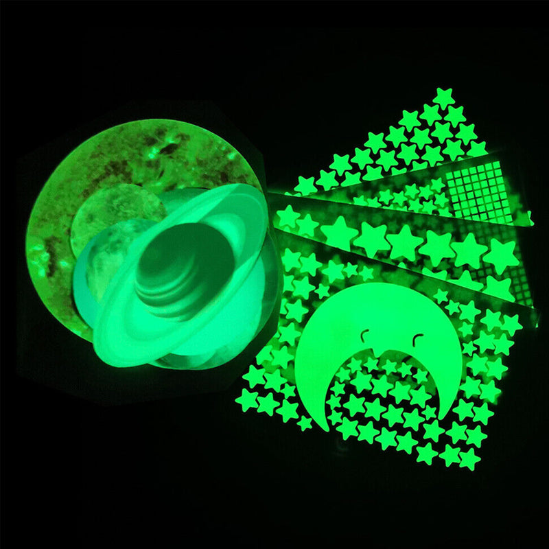 525 Pcs Luminous Solar System Glow in the Dark Wall Ceiling Stickers
