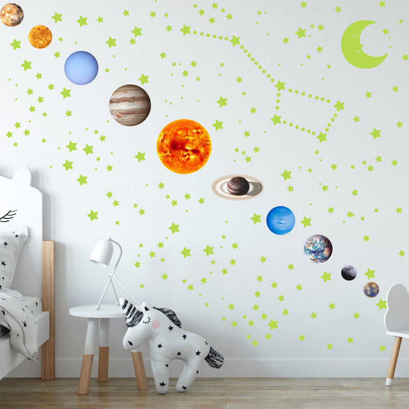 525 Pcs Luminous Solar System Glow in the Dark Wall Ceiling Stickers