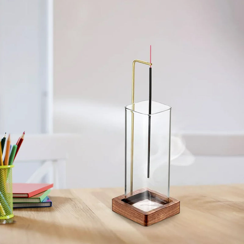 Inverted Vertical Incense Stick Holder Glass Bottle