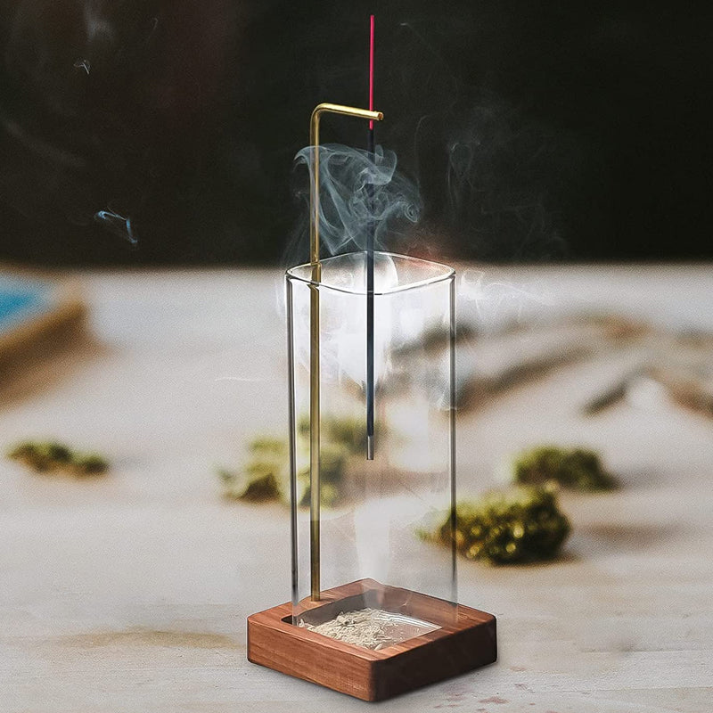 Inverted Vertical Incense Stick Holder Glass Bottle