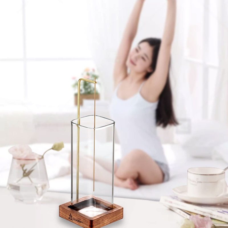 Inverted Vertical Incense Stick Holder Glass Bottle