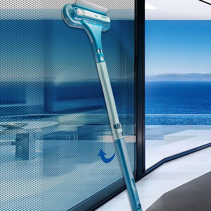 Wet and Dry Double Sided Cleaning Scraper Window Glass Cleaning Brush