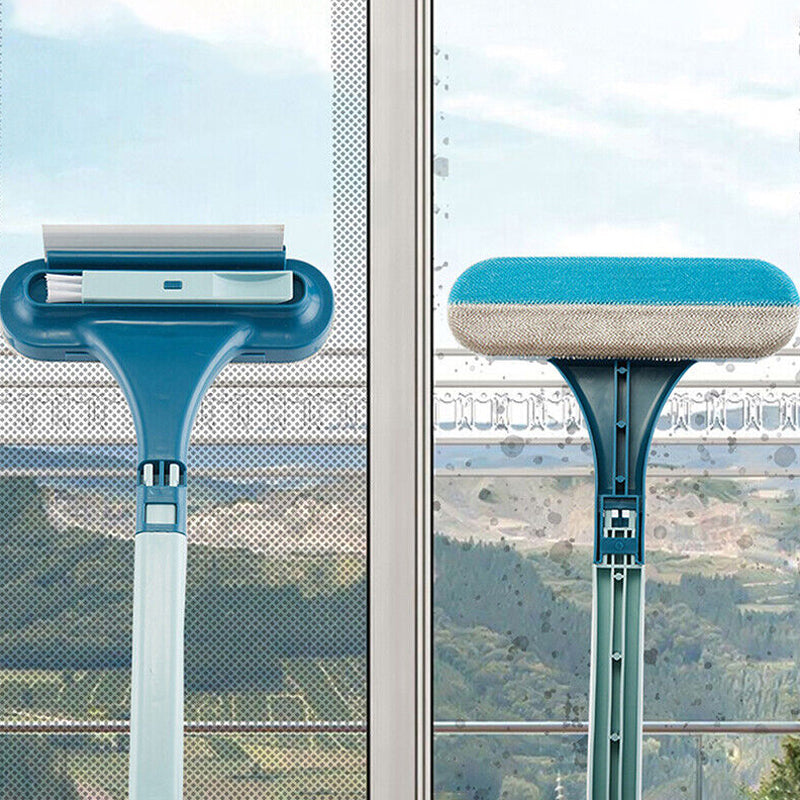 Wet and Dry Double Sided Cleaning Scraper Window Glass Cleaning Brush
