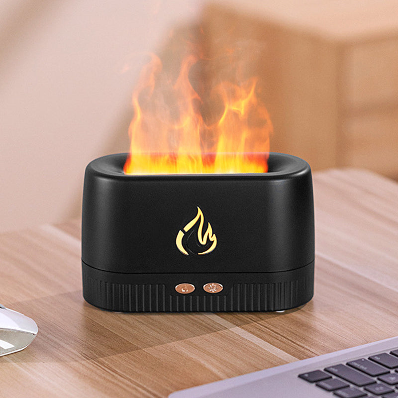 Cool Mist Quiet Humidifier with Flame Simulation Night Light-USB Plugged-in