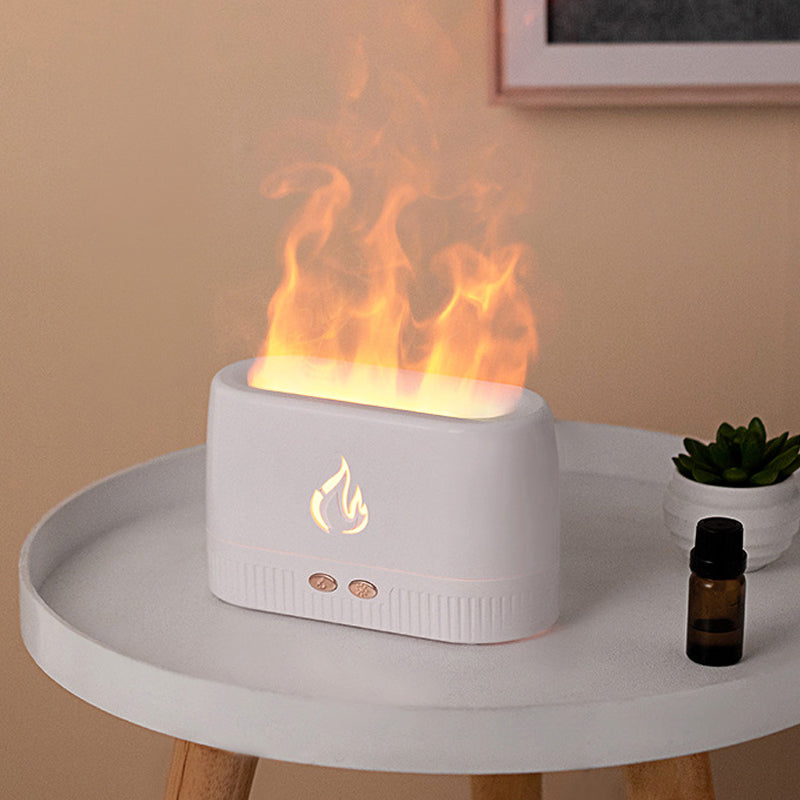 Cool Mist Quiet Humidifier with Flame Simulation Night Light-USB Plugged-in