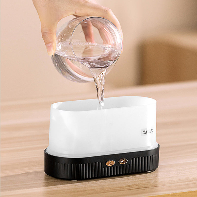 Cool Mist Quiet Humidifier with Flame Simulation Night Light-USB Plugged-in