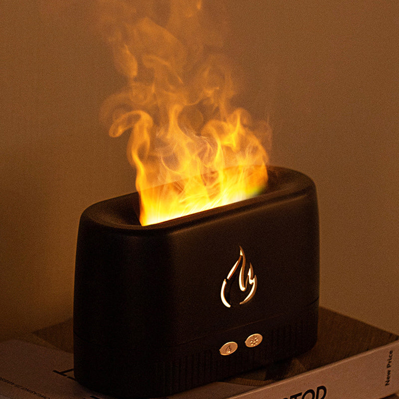 Cool Mist Quiet Humidifier with Flame Simulation Night Light-USB Plugged-in