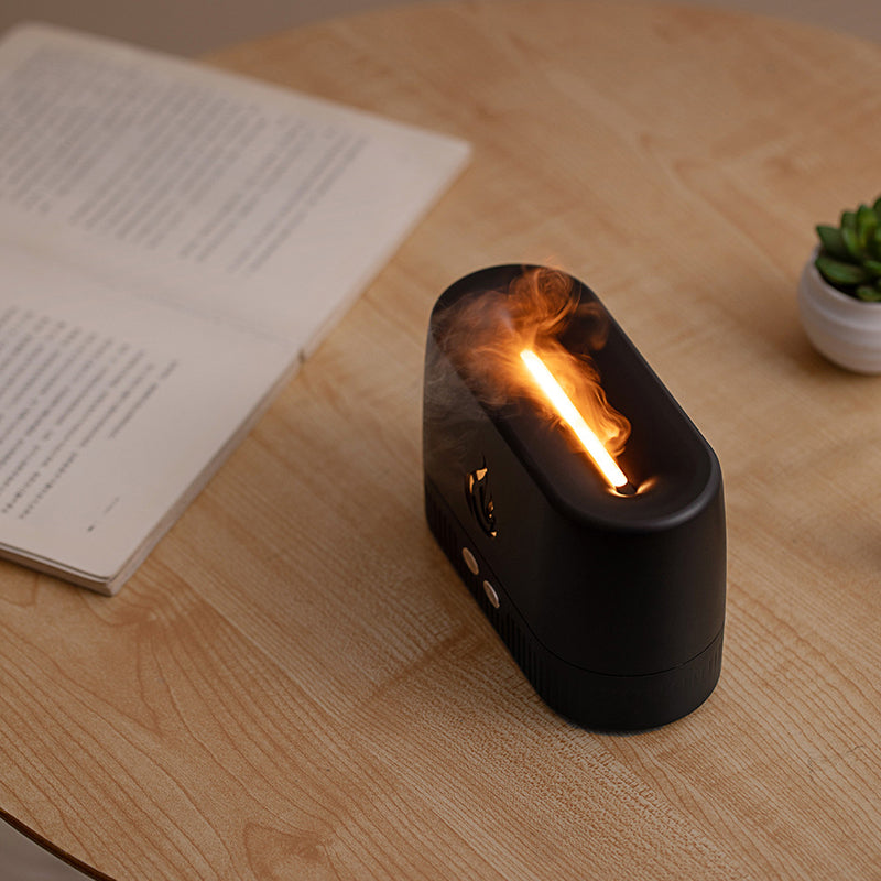 Cool Mist Quiet Humidifier with Flame Simulation Night Light-USB Plugged-in