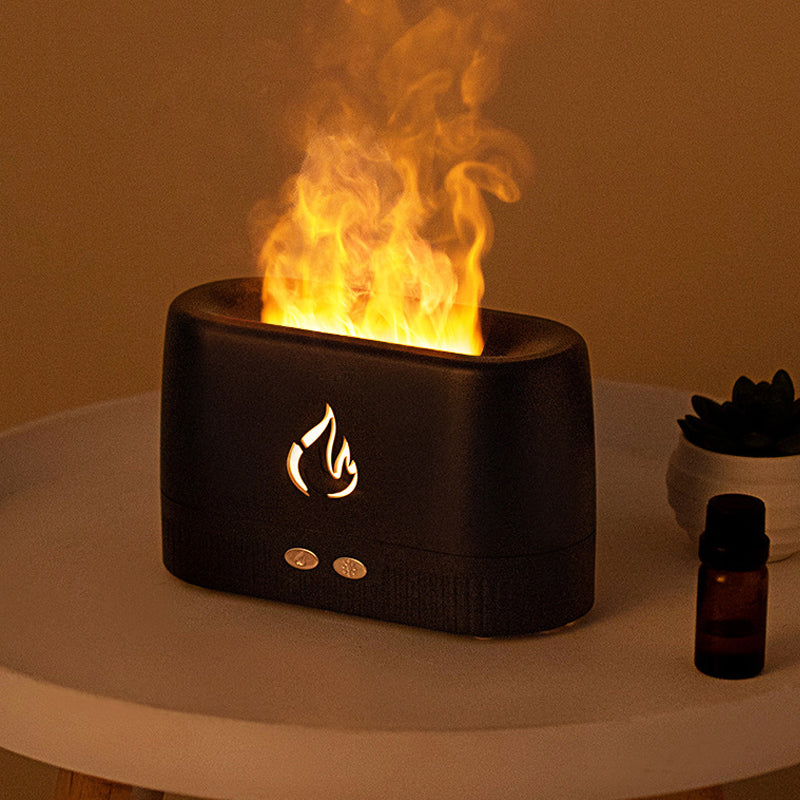 Cool Mist Quiet Humidifier with Flame Simulation Night Light-USB Plugged-in