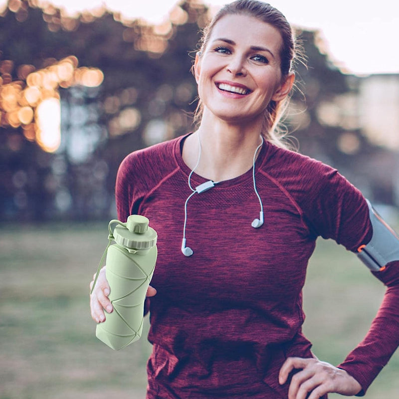 600ml Collapsible Silicone Sports Water Bottle