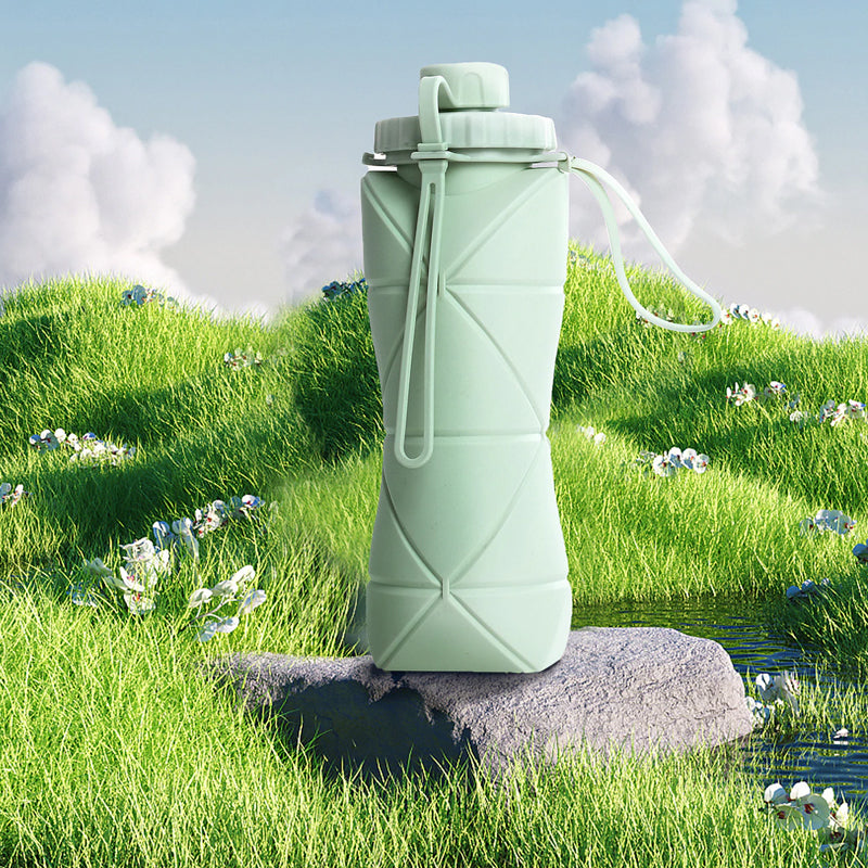 600ml Collapsible Silicone Sports Water Bottle