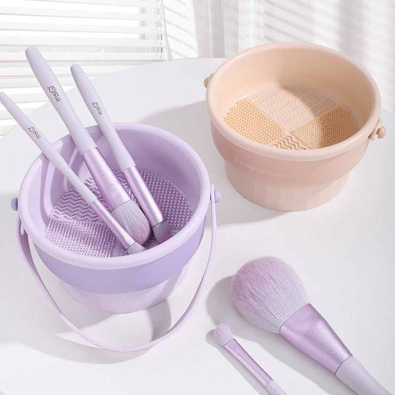 2 in 1 Makeup Brush Silicone Cleaning and Drying Scrubbing Bowl