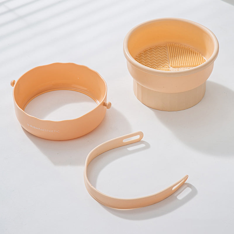 2 in 1 Makeup Brush Silicone Cleaning and Drying Scrubbing Bowl