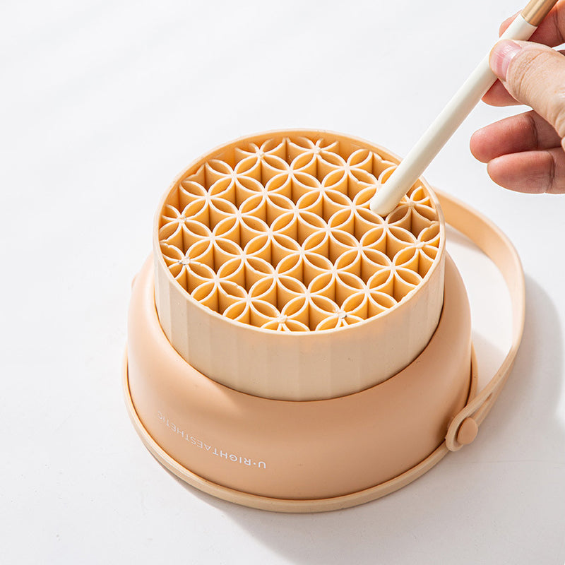 2 in 1 Makeup Brush Silicone Cleaning and Drying Scrubbing Bowl